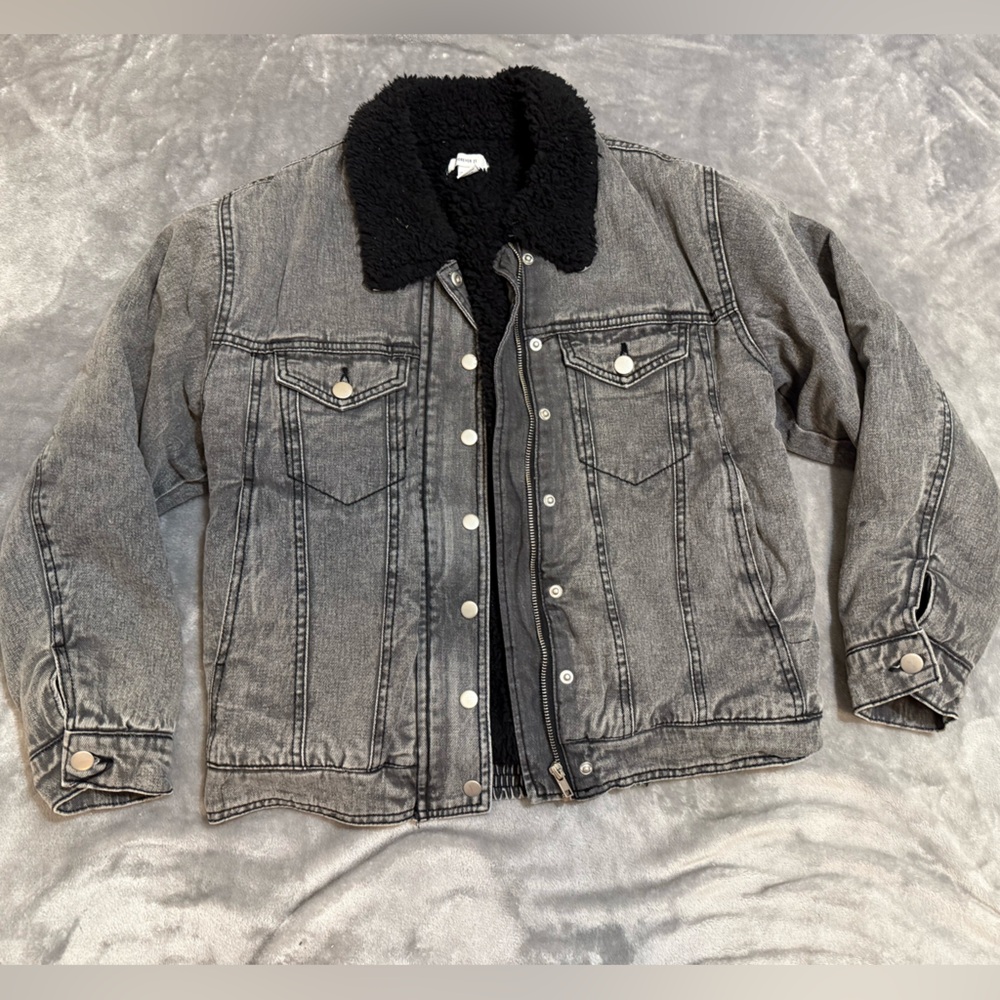 Forever 21 Black Jean/sherpa Jacket